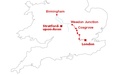 カヌー旅行の航路 - Cosgrove - Weedon Junction