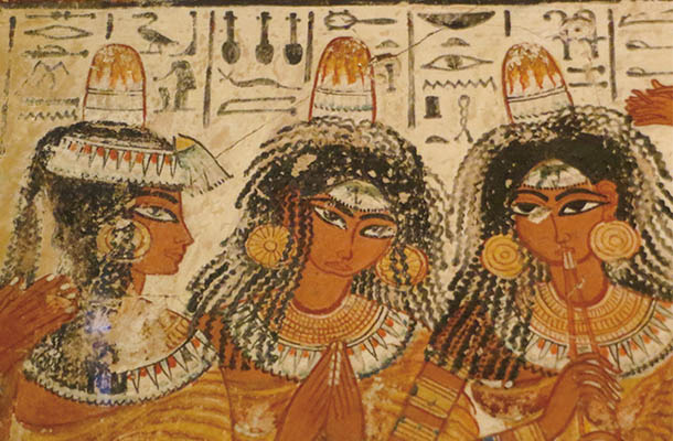 「ネバムンの墓の壁画」に描かれている頭上のキフィ（大英博物館蔵）