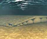 海底に置かれた「波を作る砂袋」のイメージ図