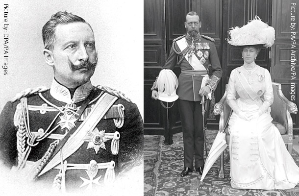 独ヴィルヘルム2世、英ジョージ5世（写真左）