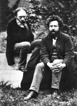 1874年のモリスとバーン=ジョーンズ
