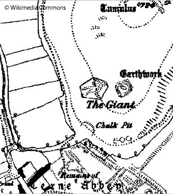 1891年に制作された地図にはしっかりとサーン・アバス・ジャイアントがいる