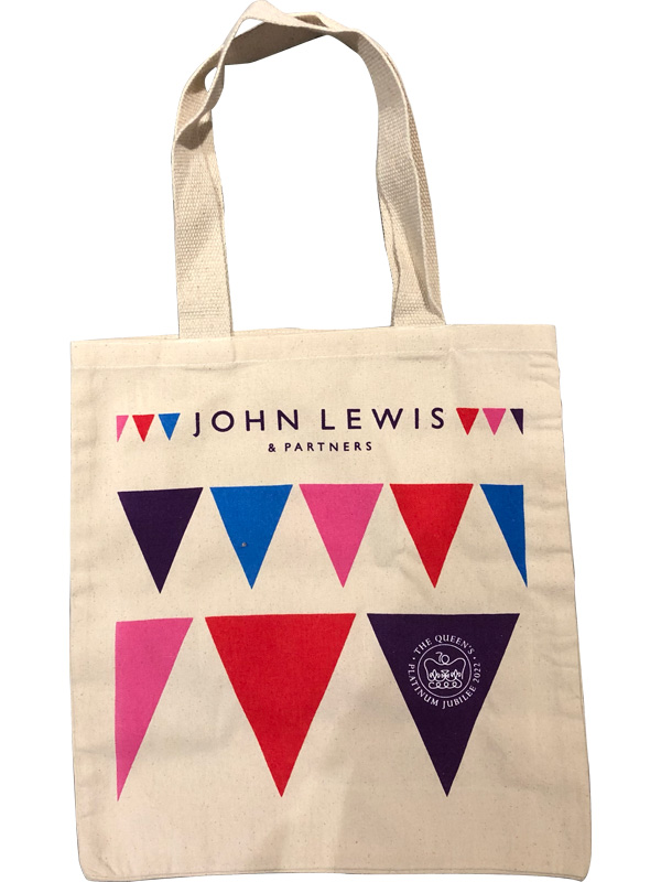 John Lewis & Partners Queen's Platinum Jubilee Bunting Tote Bag