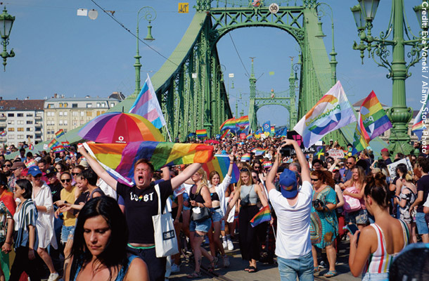 ブダペストで実施されたLGBTなど性的少数者の権利を擁護するパレード