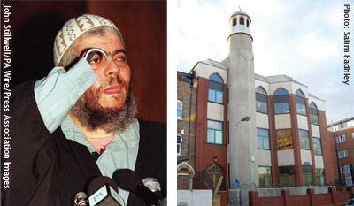 Abu Hamza & Finsbury Park Mosque (left)